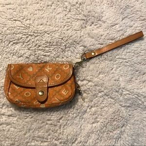 Dooney and Bourke Orange Monogram Wristlet